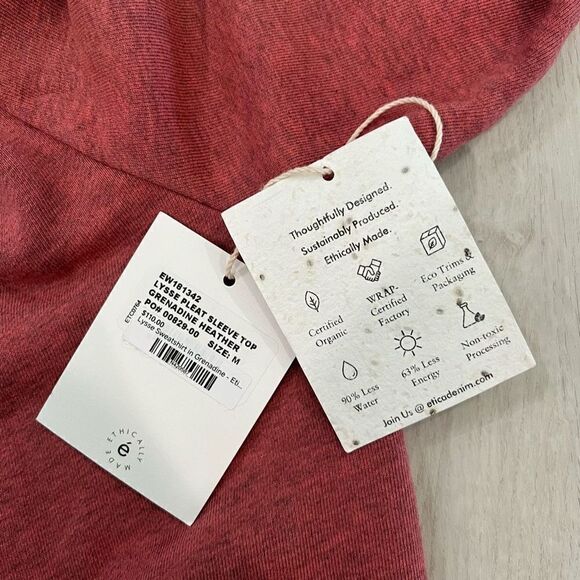 ÉTICA Lysse Pleat Sleeve Top In Grenadine Heather size M - Picture 9 of 10